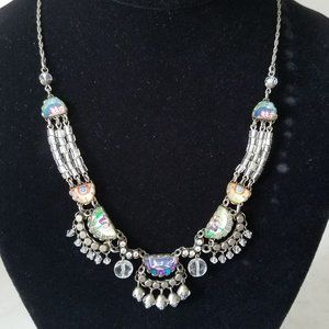 AYALA BAR Beaded Charms Metal Glass 19" Necklace